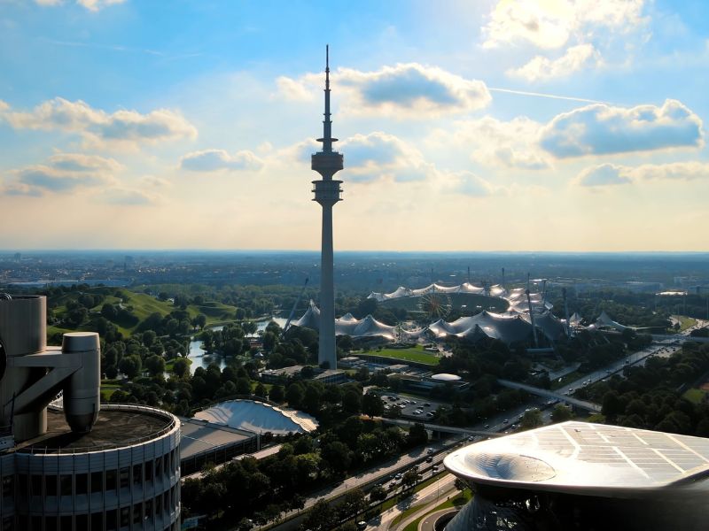 park u minhenu snimljen iz drona